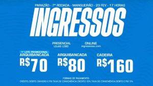 Valores dos ingressos disponibilizados pela equipe bicolor - Crédito: Reprodução/Redes sociais do clube
