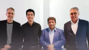 Ricardo Gluck Paul, Felipe Albuquerque, Ednaldo Rodrigues e Sérgio Papellin durante Conselho Técnico da Série B 2025. | Reprodução/Instagram FPF