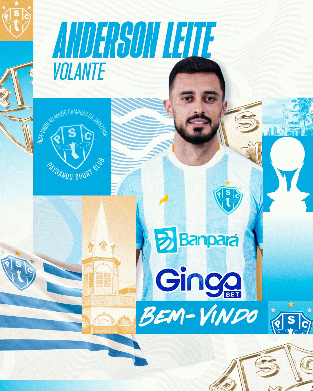 Anderson Leite é apresentado no Paysandu e manda recado direto para os torcedores